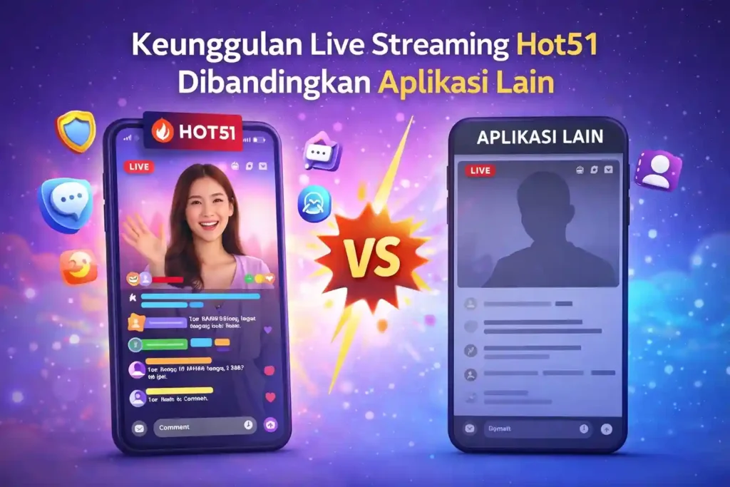 Perbandingan keunggulan live streaming Hot51 dengan aplikasi live streaming lain